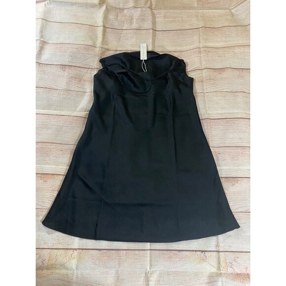 NWT The Blu Ivy Women's Black Satin Mini Cocktail Dress - Large - Picture 12 of 14